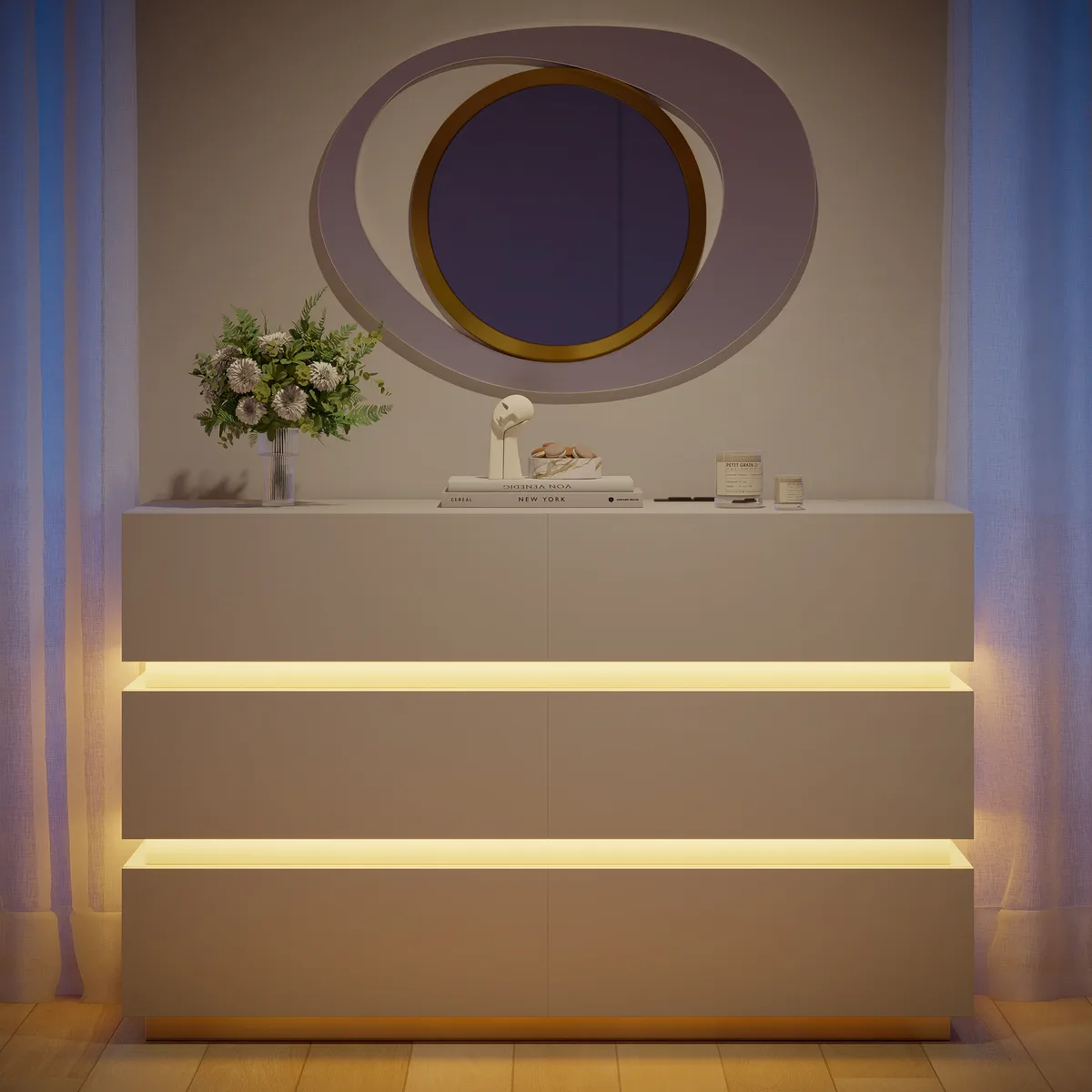 Lumio 47" LED 6-Drawer Dresser with Charging Station — image 3