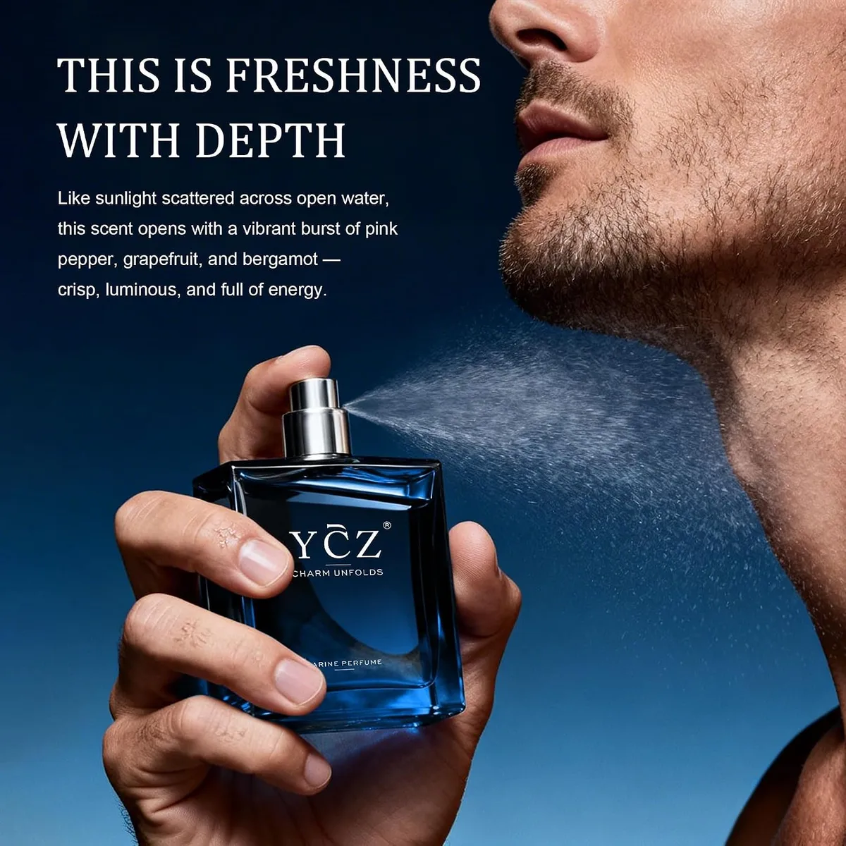 Midnight Marine Eau de Parfum for Men, Long-Lasting Cologne, Fresh Marine & Woody Fragrance with Grapefruit, Ginger and Cedar Notes for Daily Wear, Date Night and Gifts — image 3
