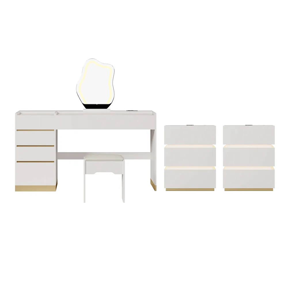 Bedroom Nightstands & Vanity Desk Set 2 LED — image 18
