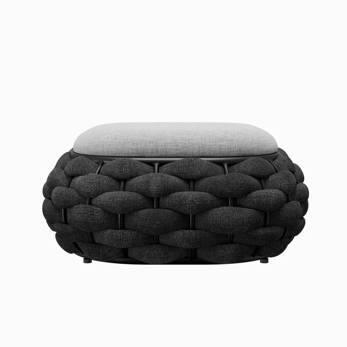 Cocaro Outdoor Storage Ottoman with Woven Rope in Light — image 10