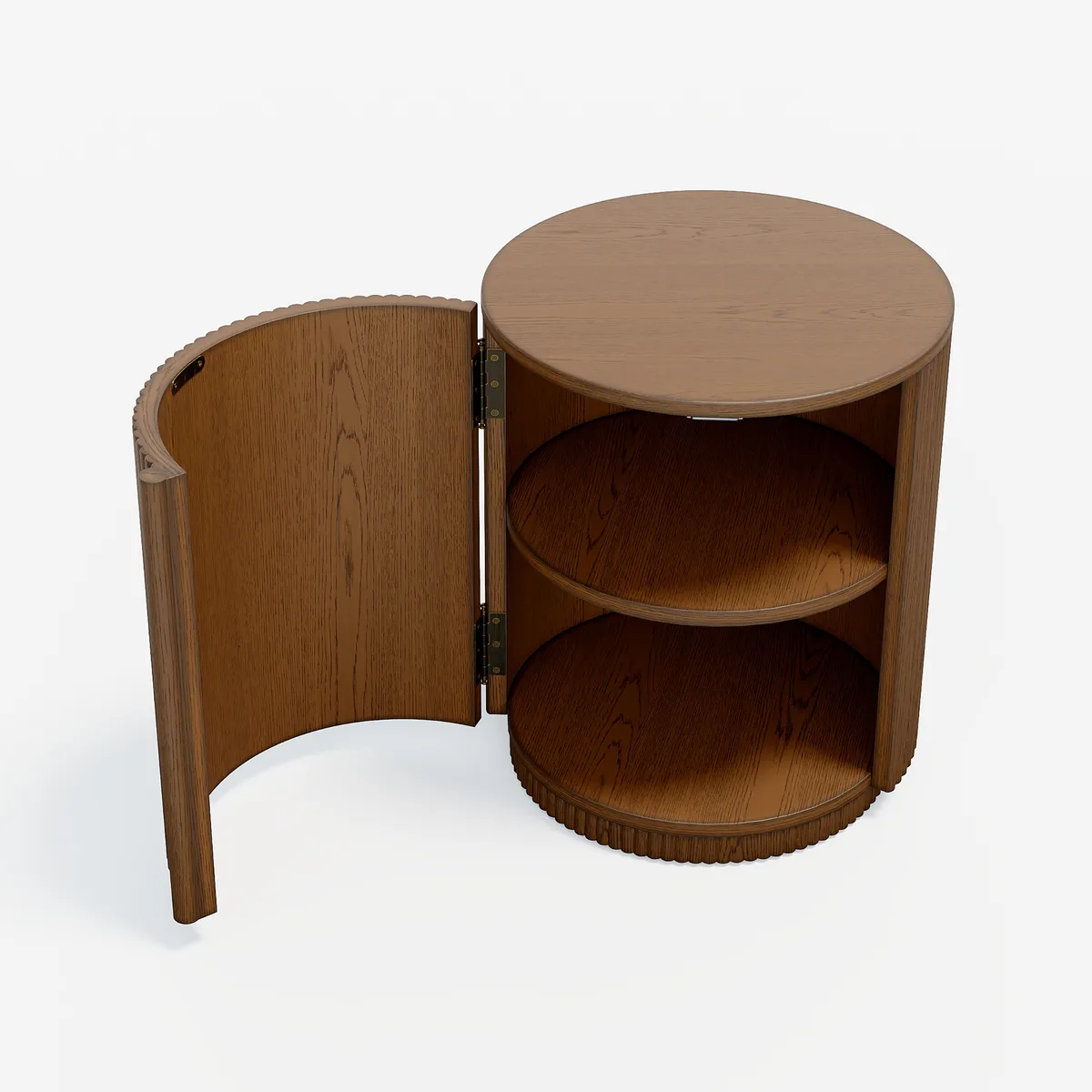 Round Fluted Side Table with Storage — image 19
