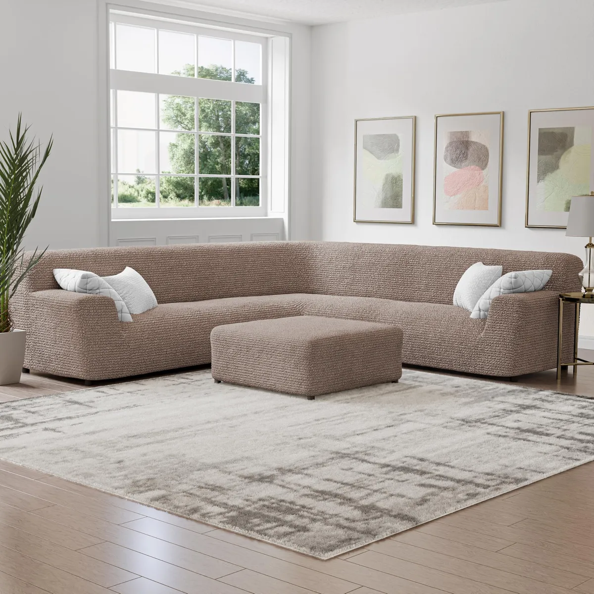 Oversized Corner Sectional Couch Cover - 1-Piece Furniture Protector - Form Fit, Machine Washable -MicrofibraCollection — image 18