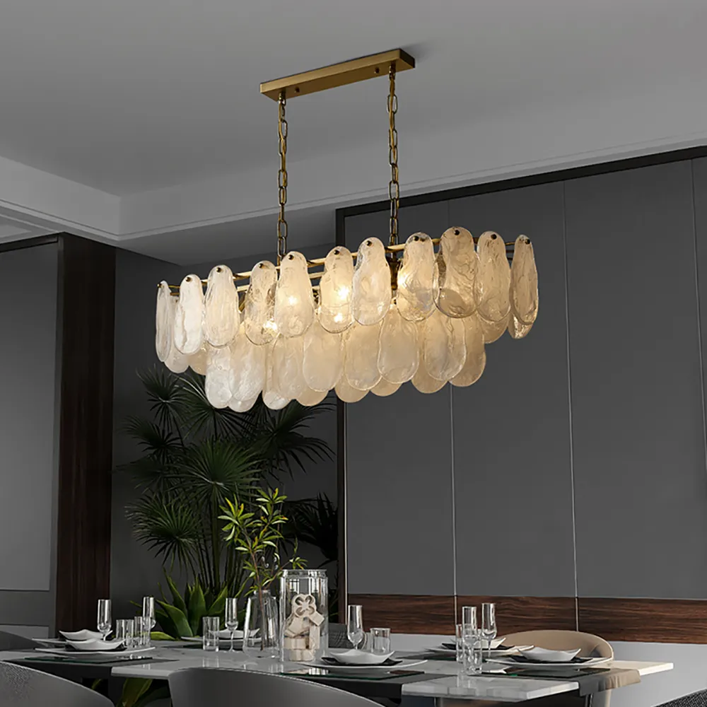 Cloude Modern Multi-Tier Cloud Glass Pendant Light Kitchen Island Light Adjustable Chain — image 2