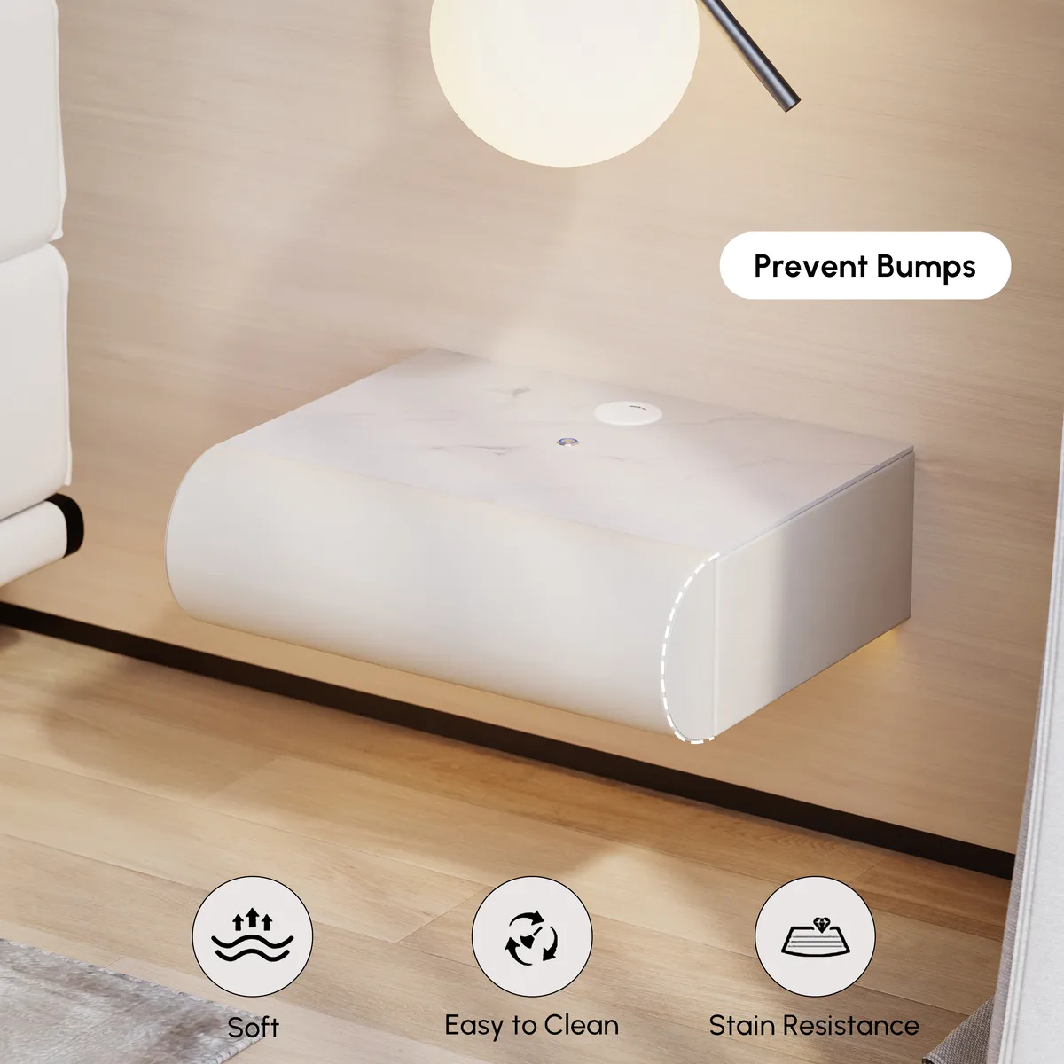 Humply Floating Smart Nightstand 1 Drawer Bedside Table — image 11