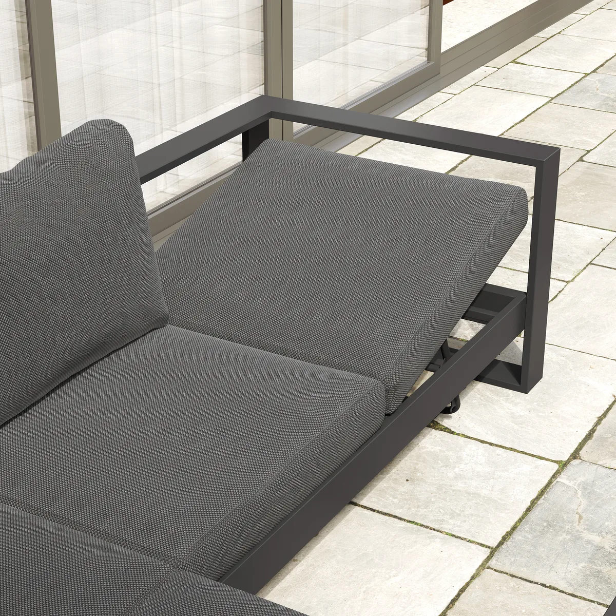 Slatera 4-Piece Modular Outdoor Sofa Set Aluminum & Acacia for 4 Person in Light — image 17