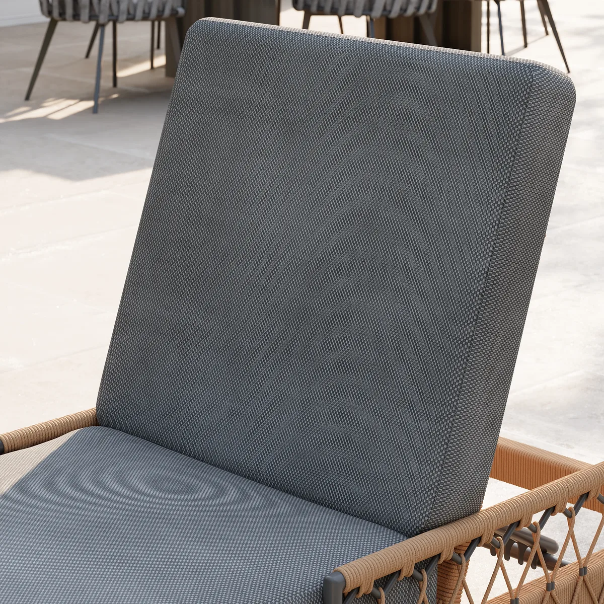 79.5" Ropipe Outdoor Rope-Woven Lounge Chair with Adjustable Backrest & Wheels — image 19