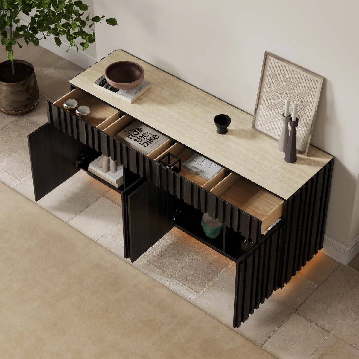 Aura 65" Ash Wood Slatted — image 4