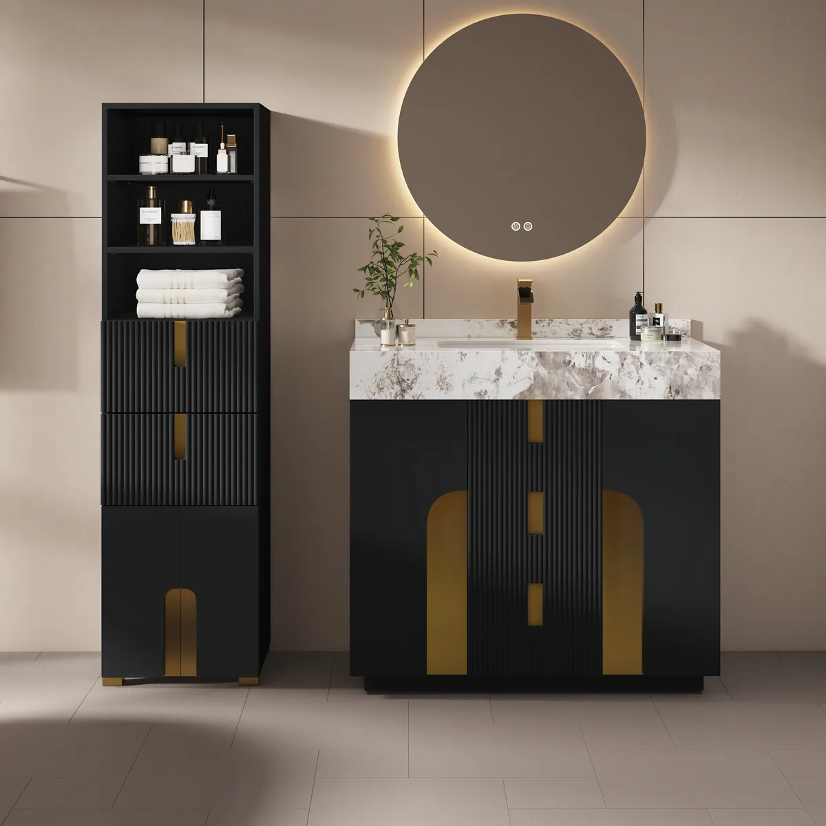 Artis 59" Tall Bathroom Storage Cabinet & 36" Single Vanity Set — image 15