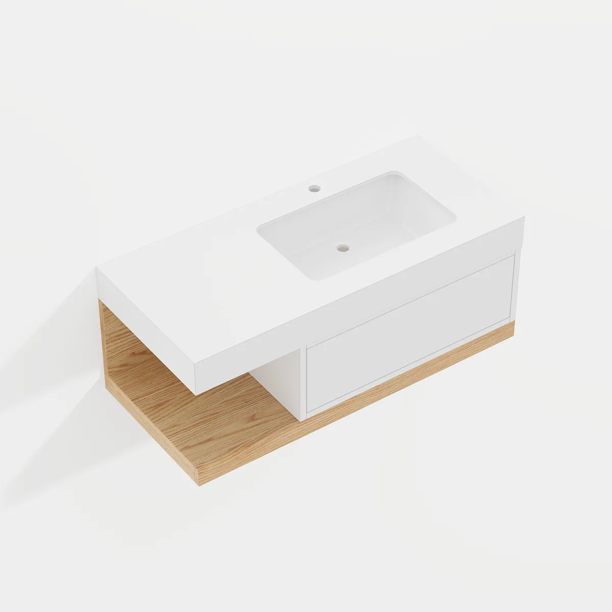 39" Modern Floating Bathroom Vanity White & Natural with Sink — image 20