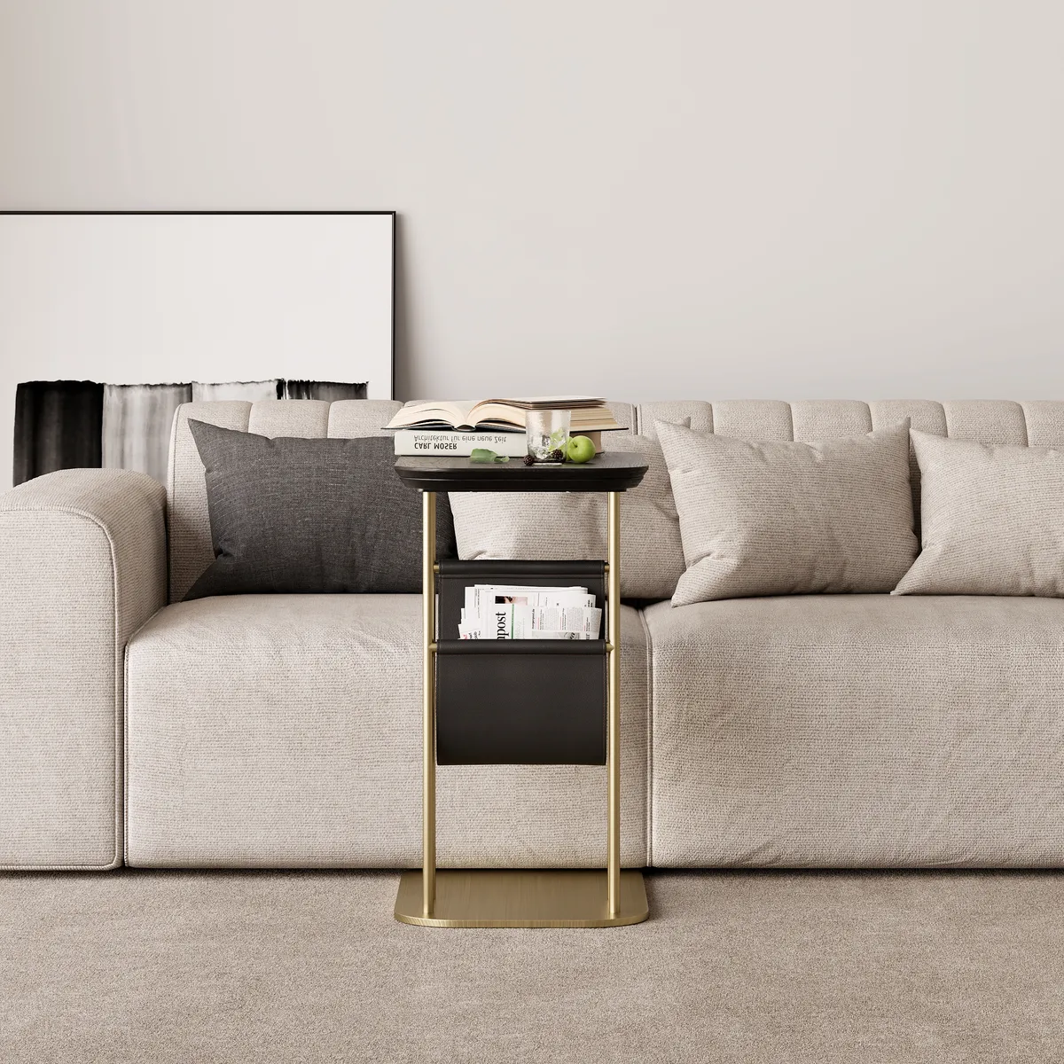 Modern Small C Shaped Rotating Side Table — image 4