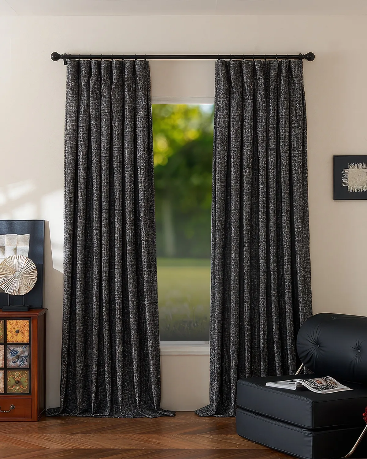 Glint Linen Blend Shimmering Textured Custom Curtain — image 3