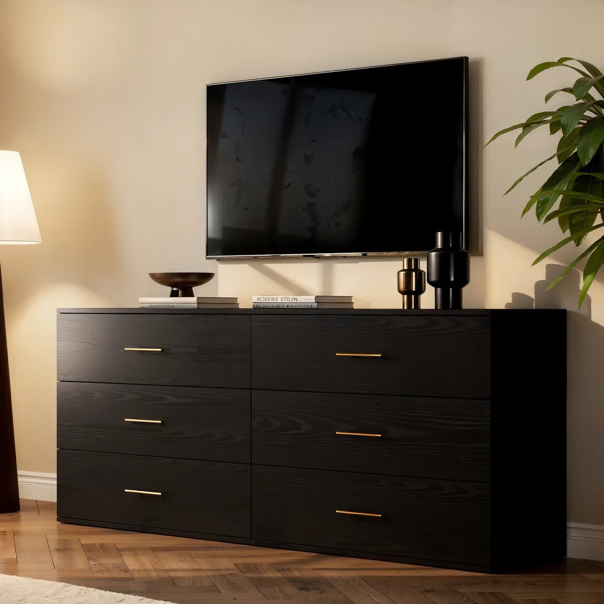 Arune 63" TV Stand with 6 Drawers Storage Chests — image 14