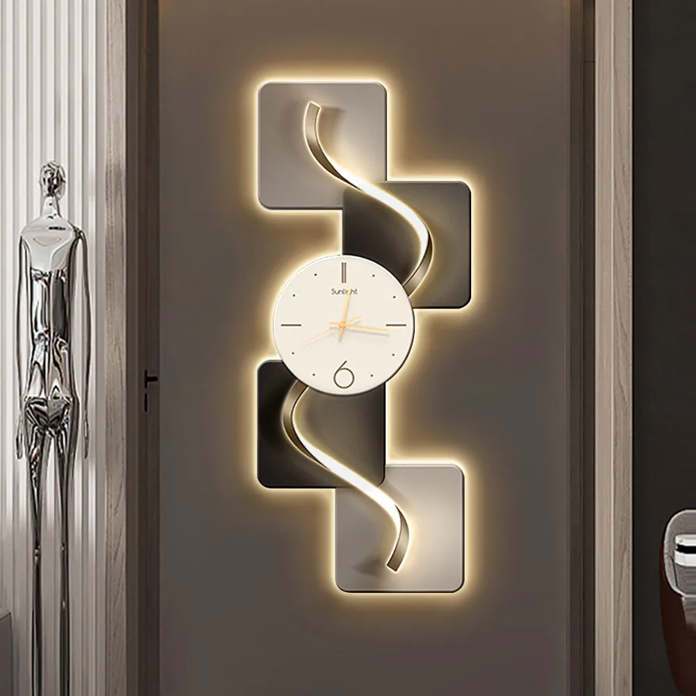 39.4" Large Silent Wall Clock Light Modern Abstract Geometric Decor Art Living Room — image 12