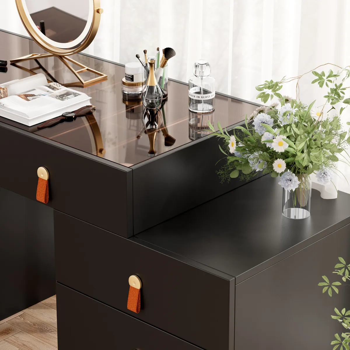 Extendable Makeup Vanity with Jewelry Storage Retractable — image 19