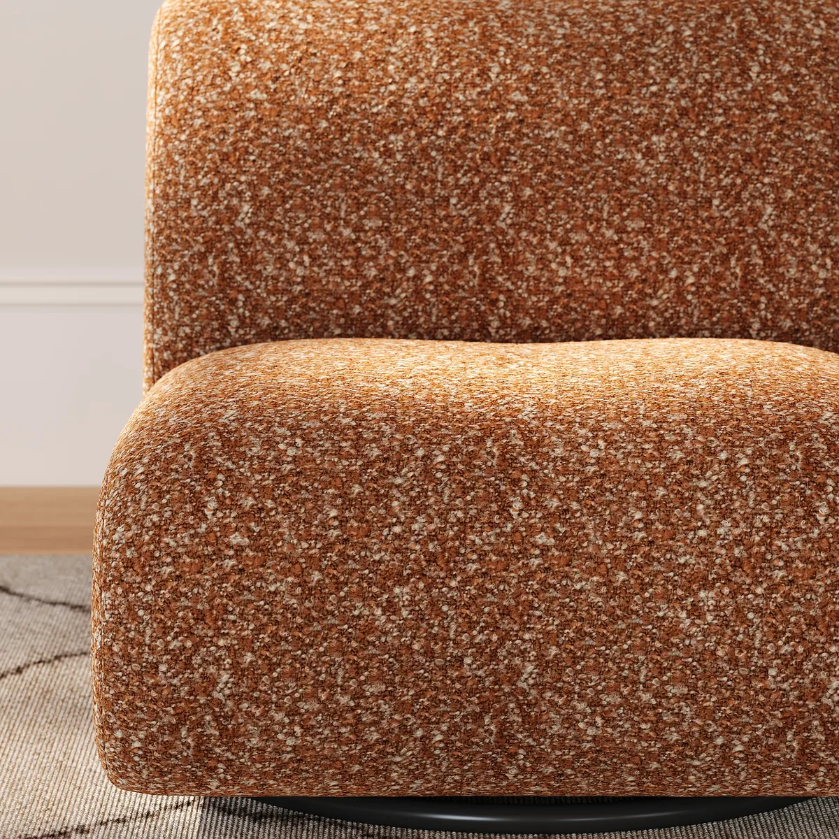 Modern 17" Performance Boucle Swivel Slipper Accent Chair — image 6
