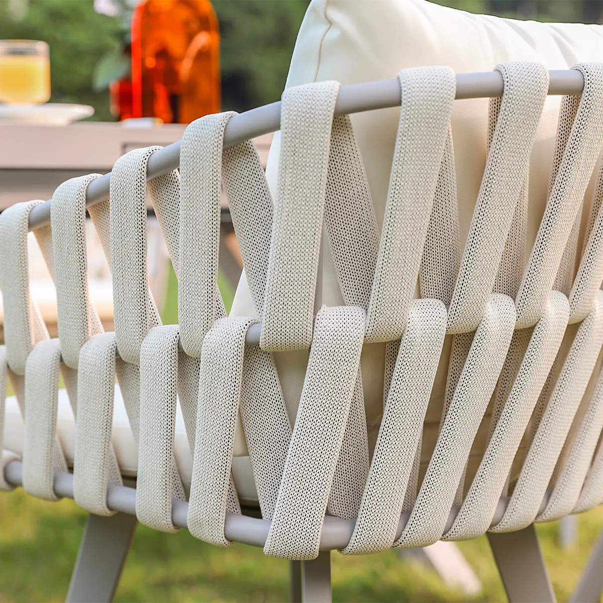7-Piece Outdoor Extendable Dining Set with 6 Rope Weave Chairs in Gray(64"-84") — image 19