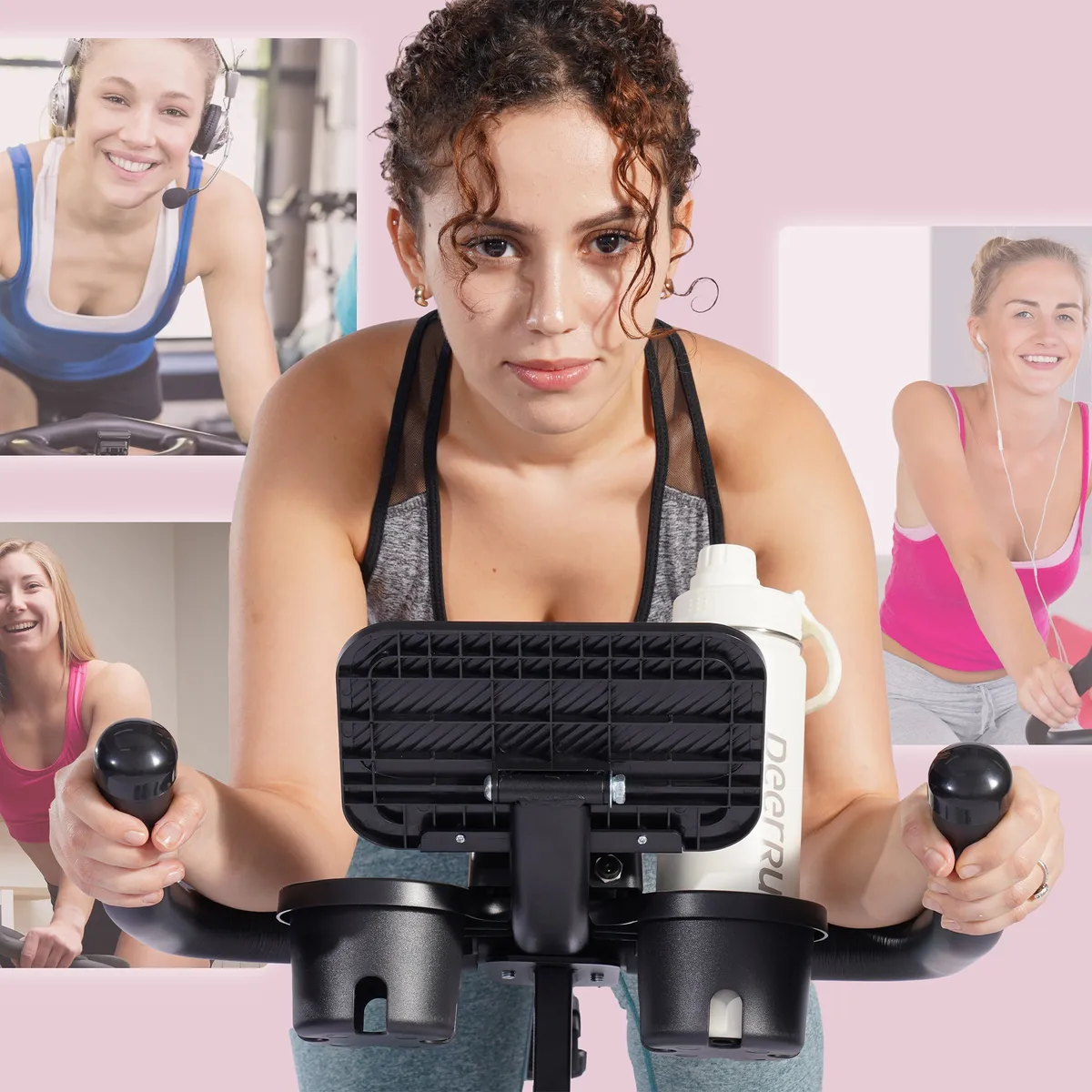S500 Indoor Smart Stationary Cycling Bike with PitPat App, 1-32 Magnetic Resistance-Pink — image 5