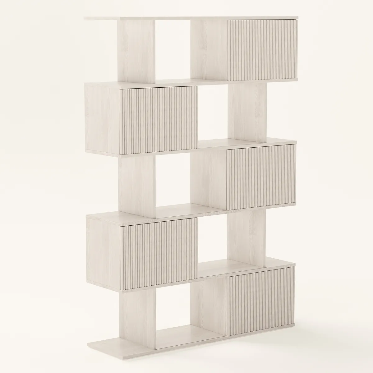 5-Shelf Walnut Bookshelf Etagere Tall Bookcase for Home & Office (72.8" High) — image 19