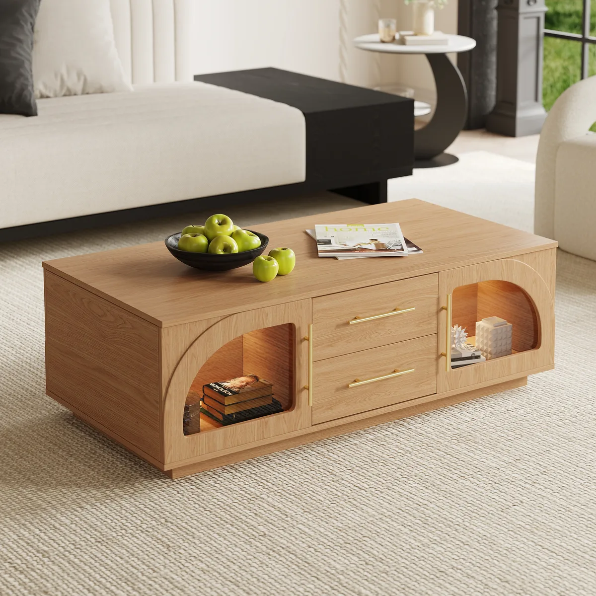 Arune Arched Glass Coffee Table Modern — image 12