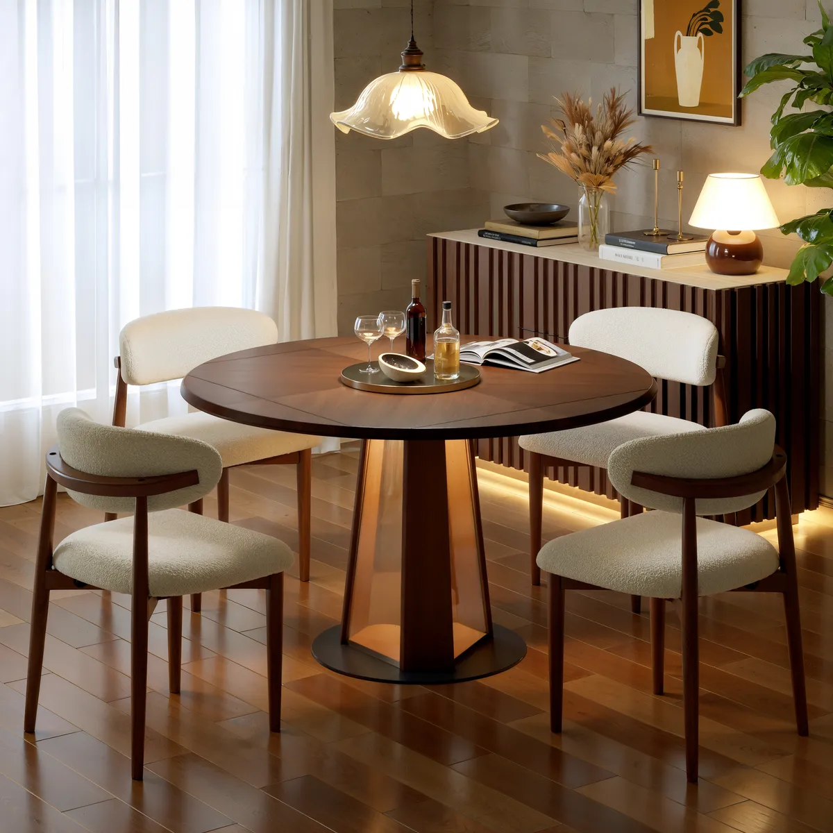 Dining Set 36"-47" Solid Wood Extendable Dining Table — image 14