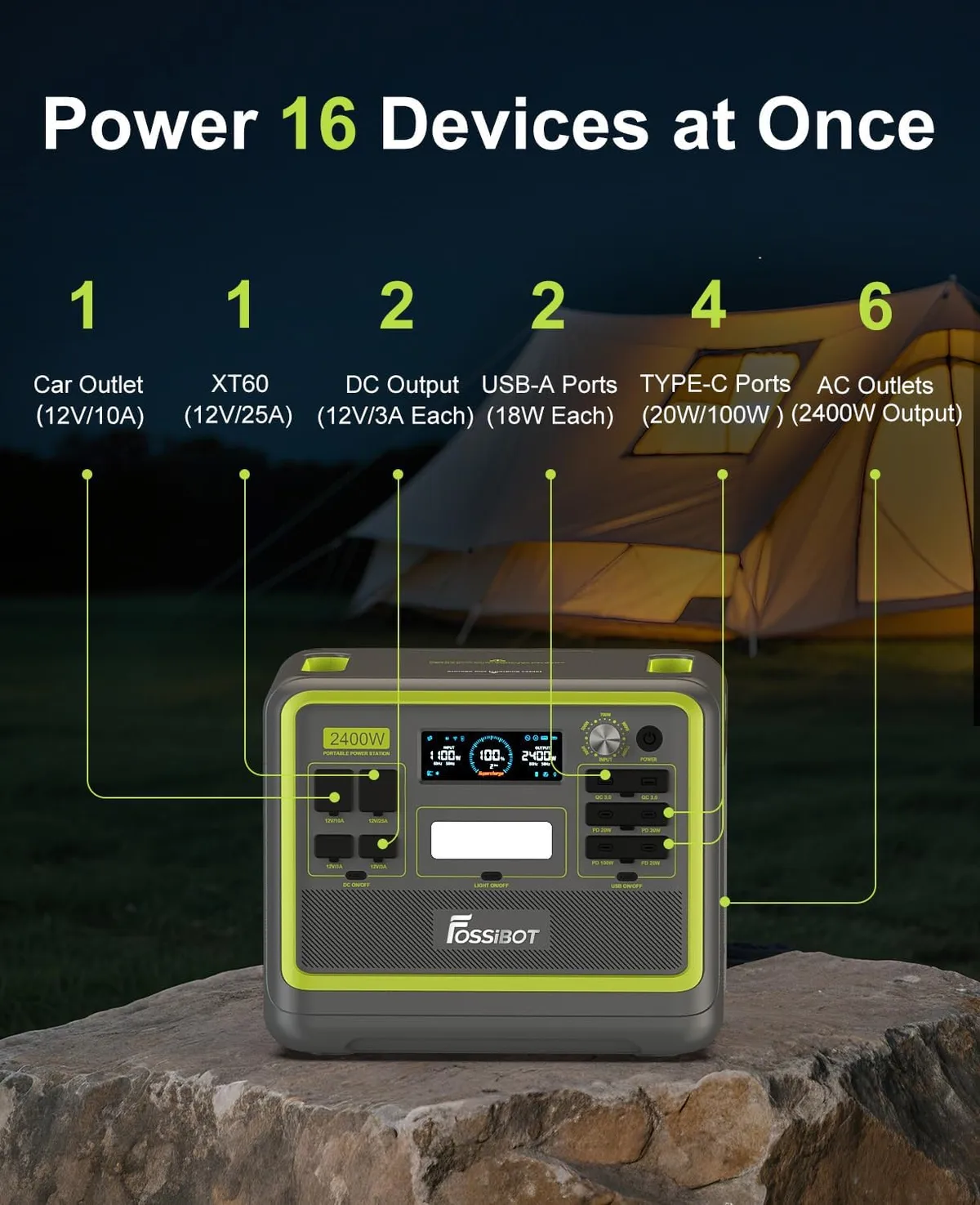 FOSSiBOT F2400 + 420W Portable Solar Panel | Solar Generator Kit — image 4