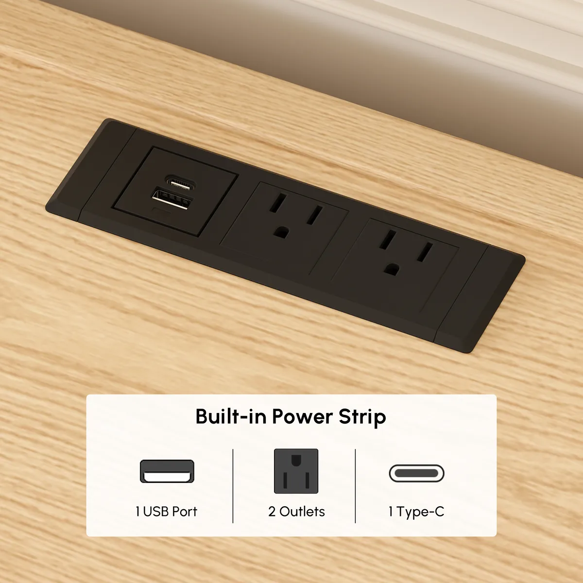 47" Fluted Natural 6-Drawer Dresser with Charging Station — image 8