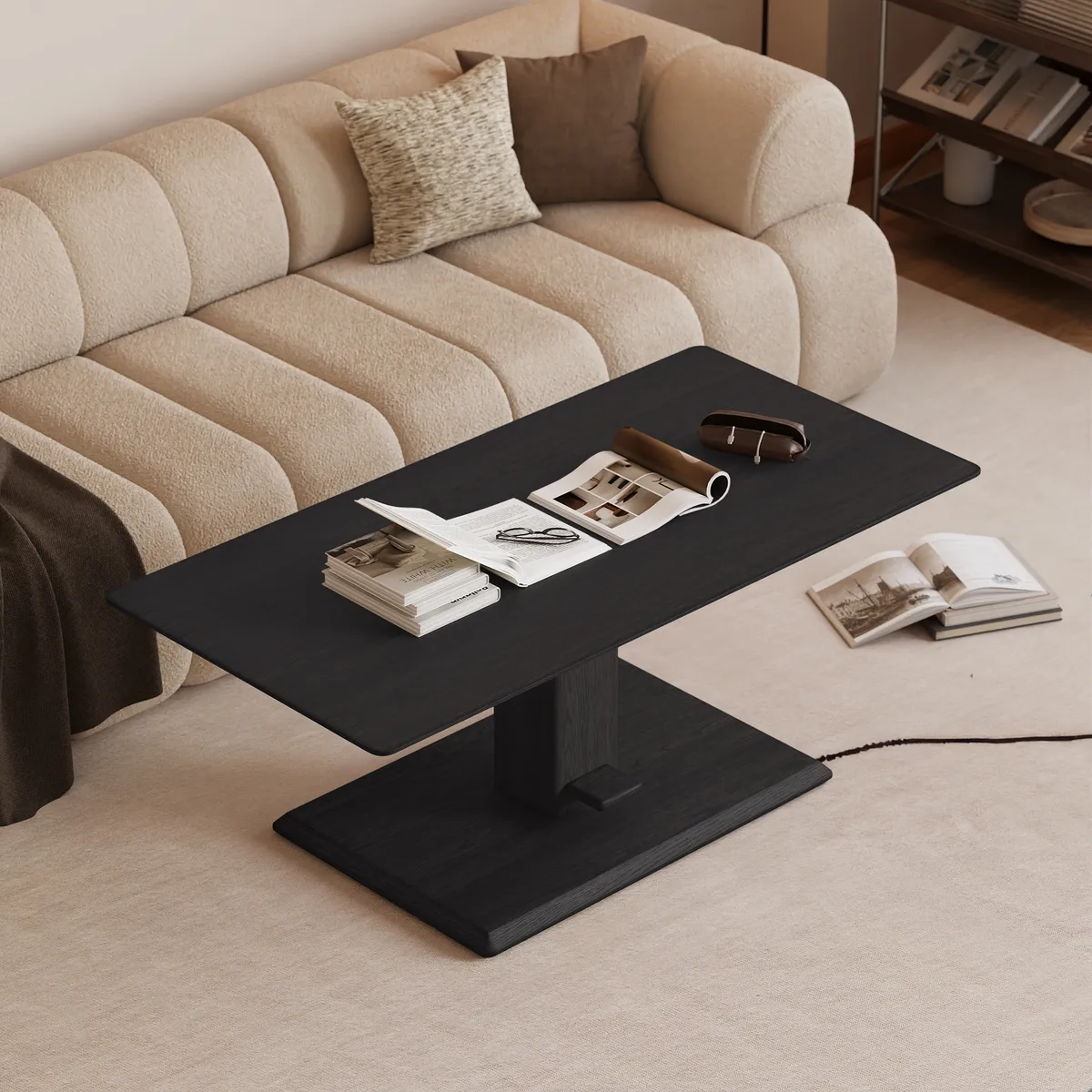 47" Black Lift-Top Height-Adjustable Coffee Table — image 7