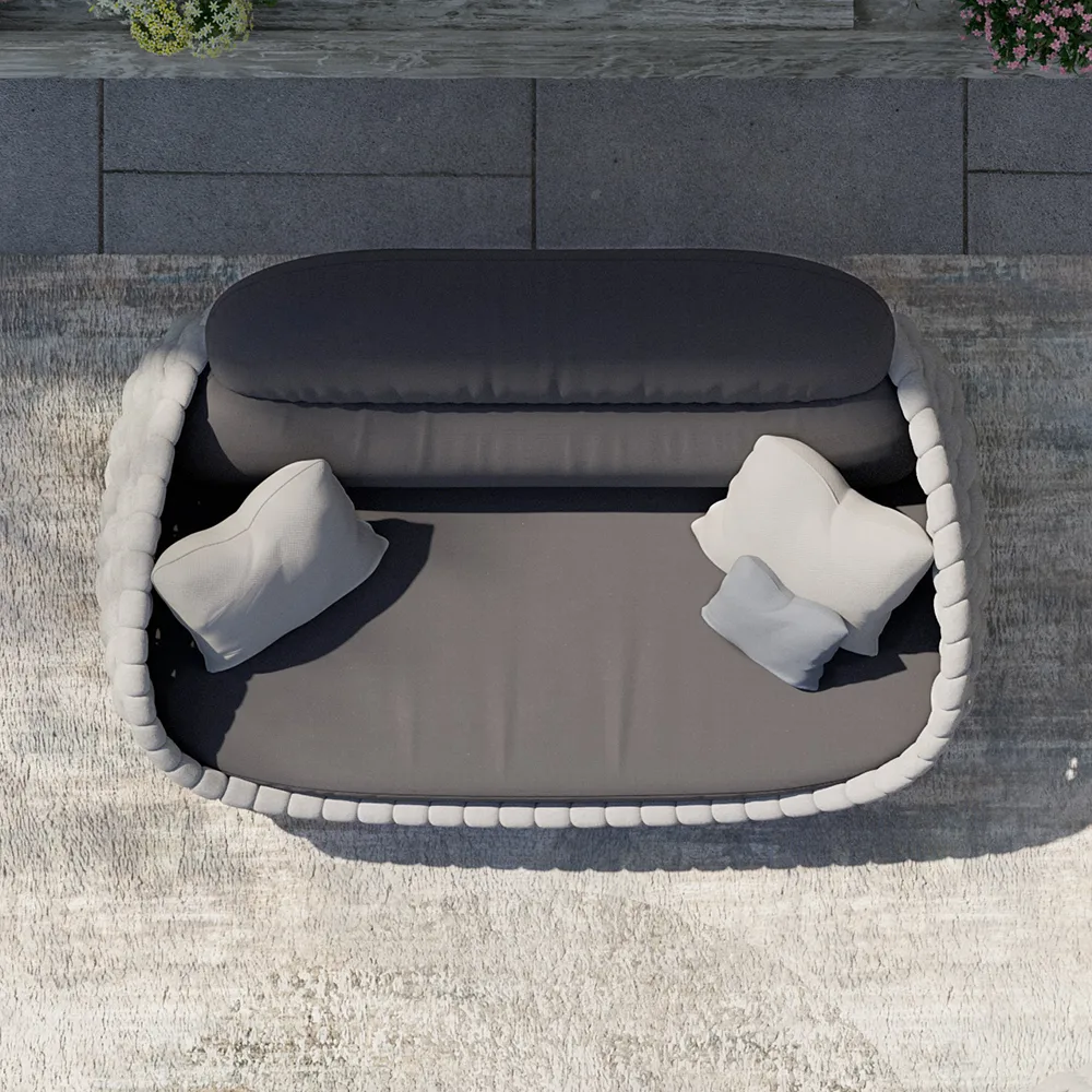 Cocaro 2-Seater Rope Woven Patio Loveseat with Removable Cushions — image 3