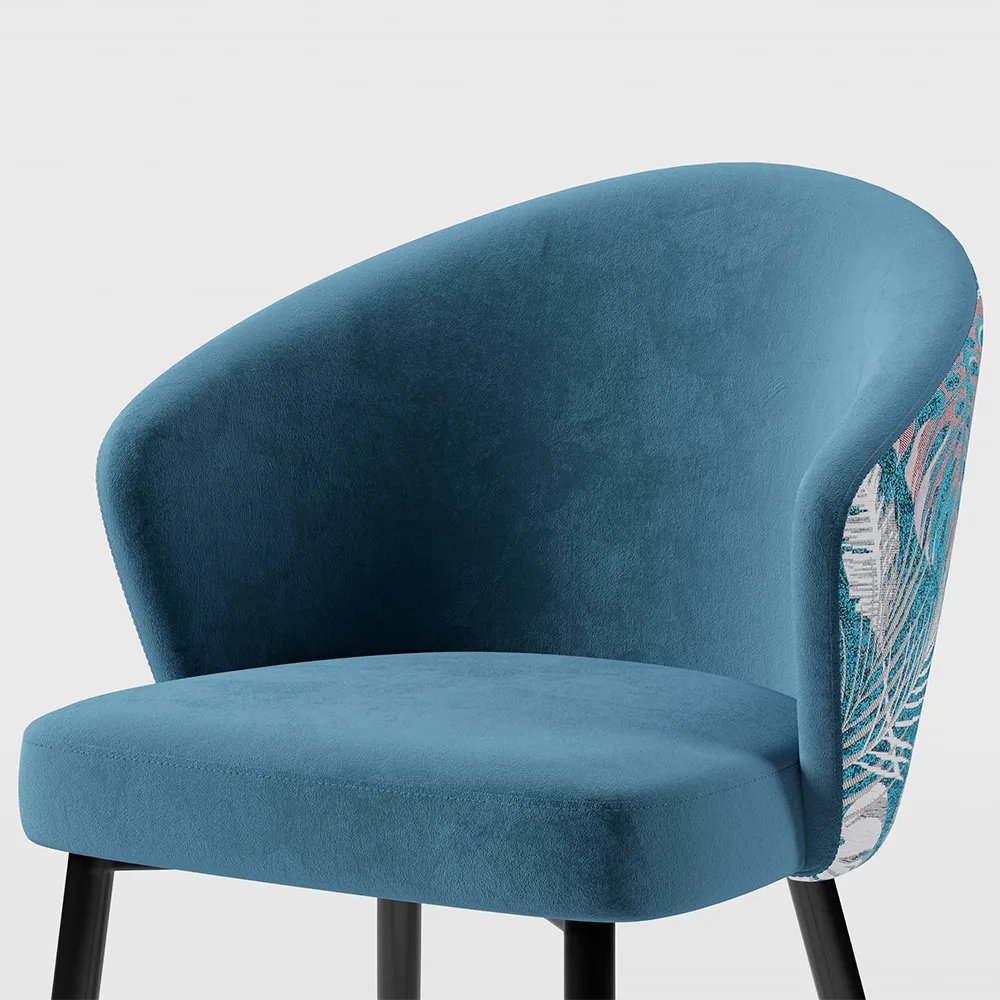 Modern Velvet Dining Chairs Upholstered Blue Dining Room Chairs with Arm — image 20