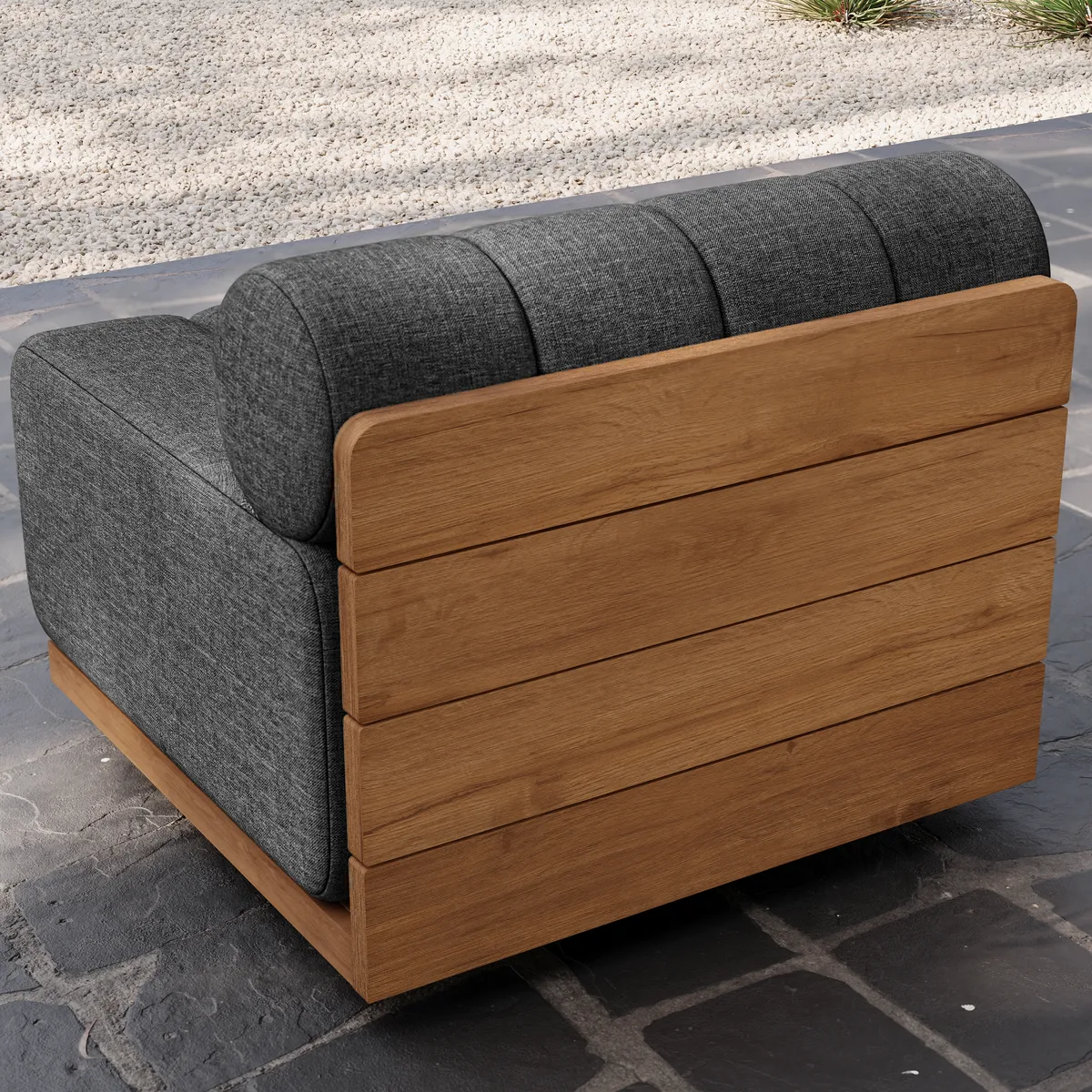 Resaro Teak Outdoor Swivel Chair Dark — image 17