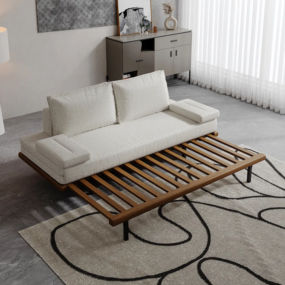 Full Size Daybed Futon Bed Cotton & Linen Convertible Sofa Bed — image 23