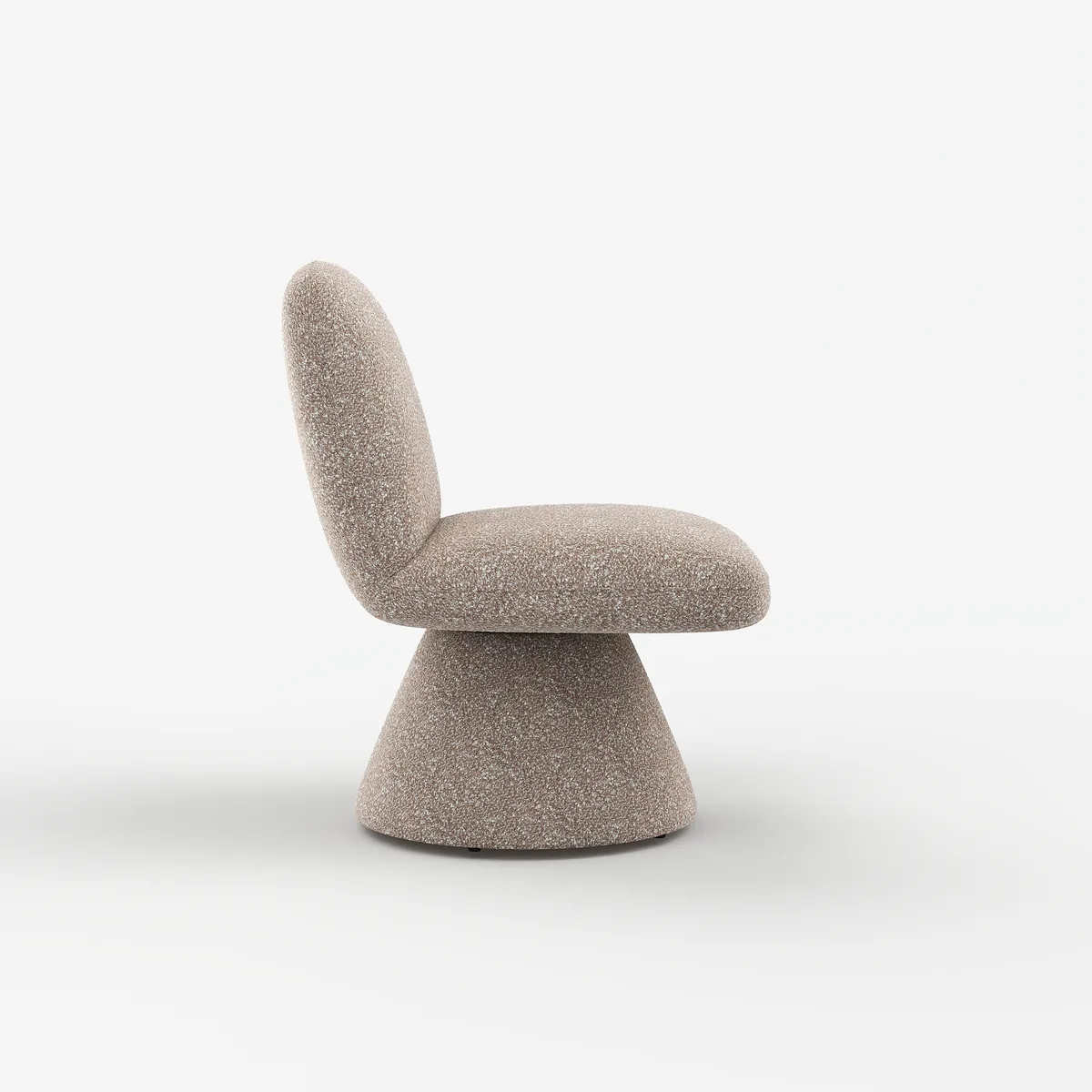 18" Modern Orange Boucle Swivel Accent Chair Sculptural L-Shaped Slipper Lounge Chair — image 11