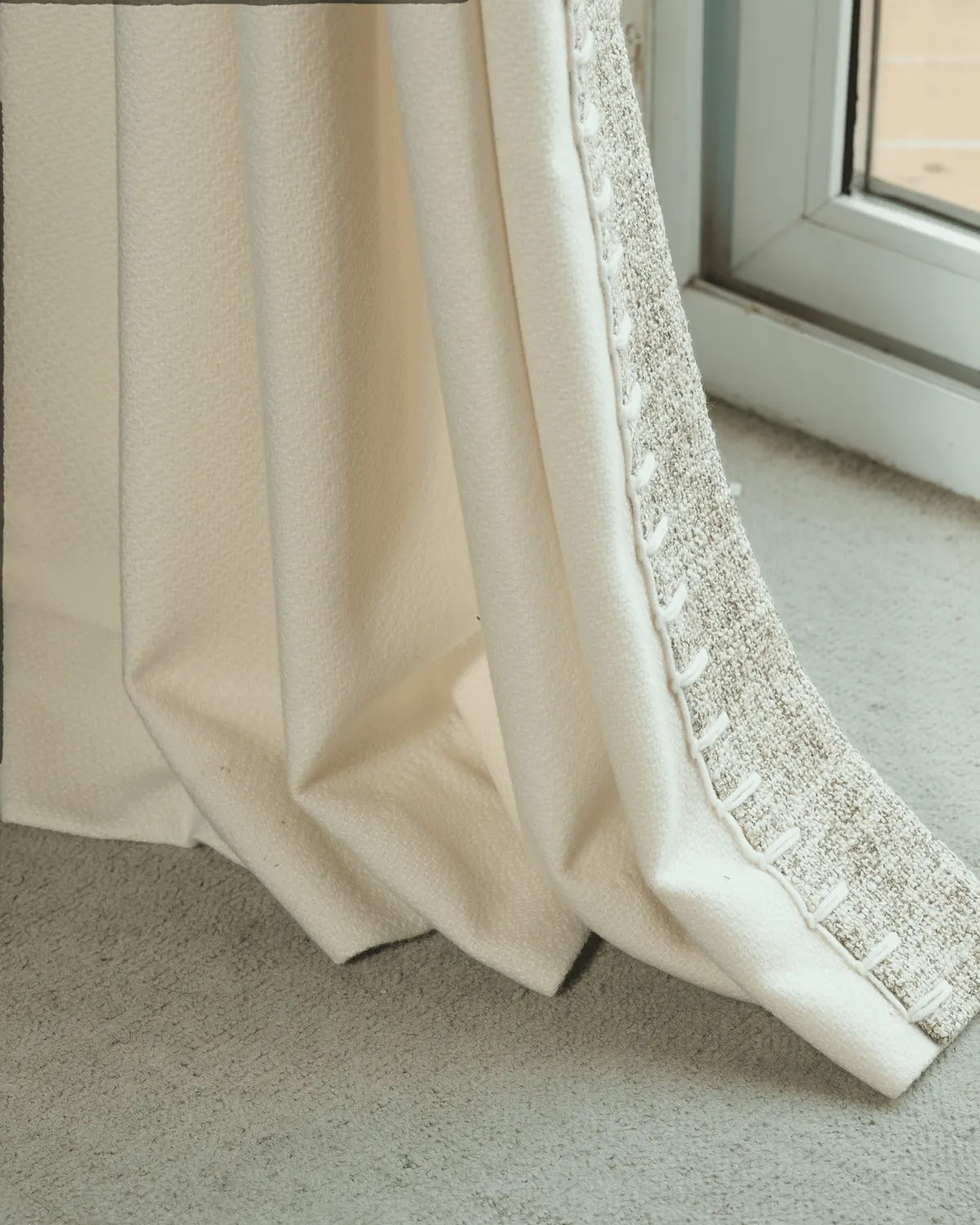 Zane Textured Custom Curtain with Trim — image 5