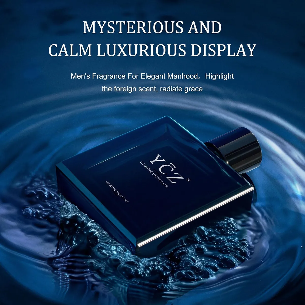 Charm Unfolds Marine Oriental Woody Eau de Parfum for Men - 3.4 fl oz / 100ml Long Lasting Masculine Scent for Daily & Date Night — image 3