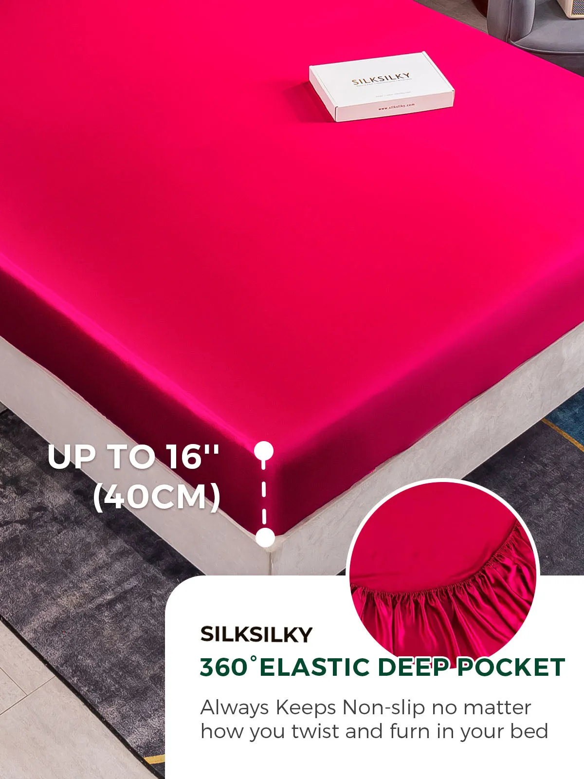 19Momme 3Pcs Silk Set Fitted Sheet+2x Pillowcases — image 4