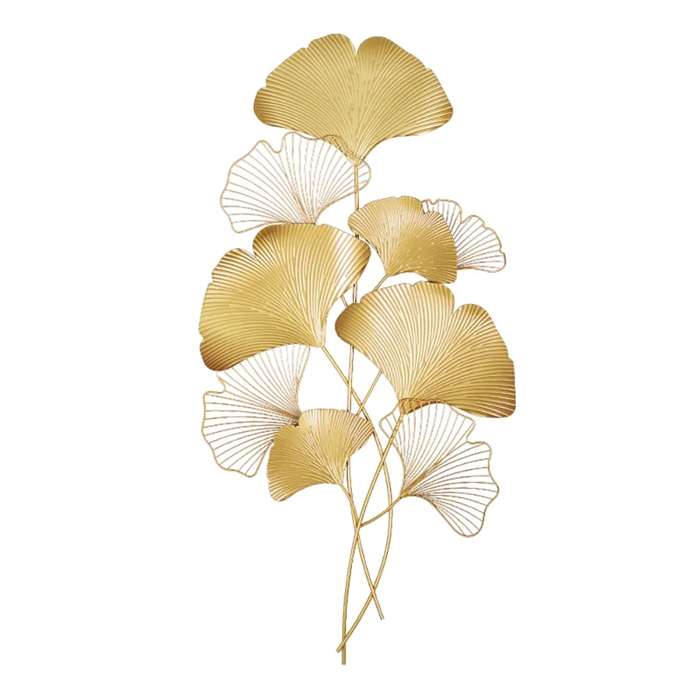 Modern Metal Ginkgo Leaves Wall Decor Home Hanging Art — image 5