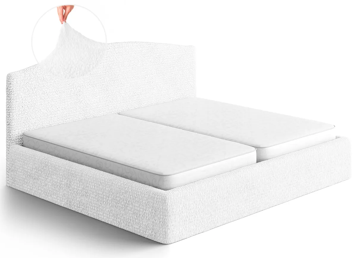 Bed Headboard & Frame Slipcover - 1-Piece Furniture Protector - Form Fit, Machine Washable -MicrofibraCollection
