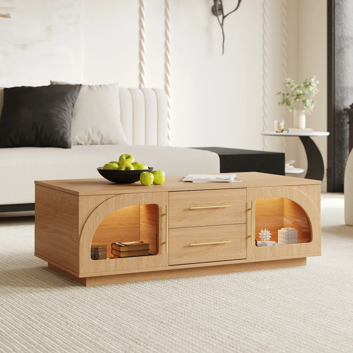 Arune Arched Glass Coffee Table Modern — image 11