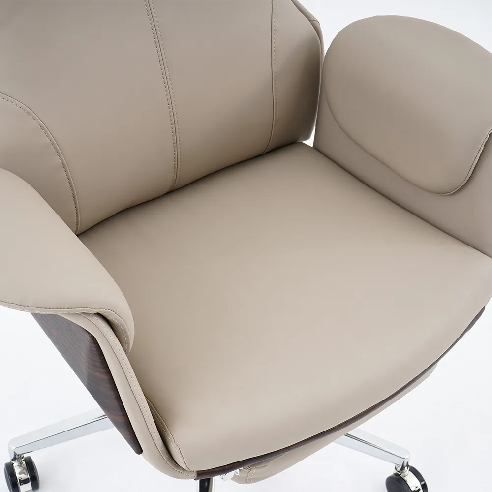 Reclining Leather Office Desk Chair High Back Adjustable Swivel — image 24