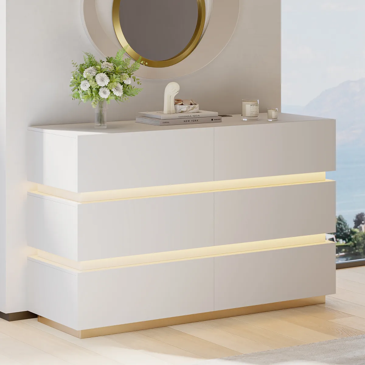 Lumio 47" LED 6-Drawer Dresser with Charging Station — image 7