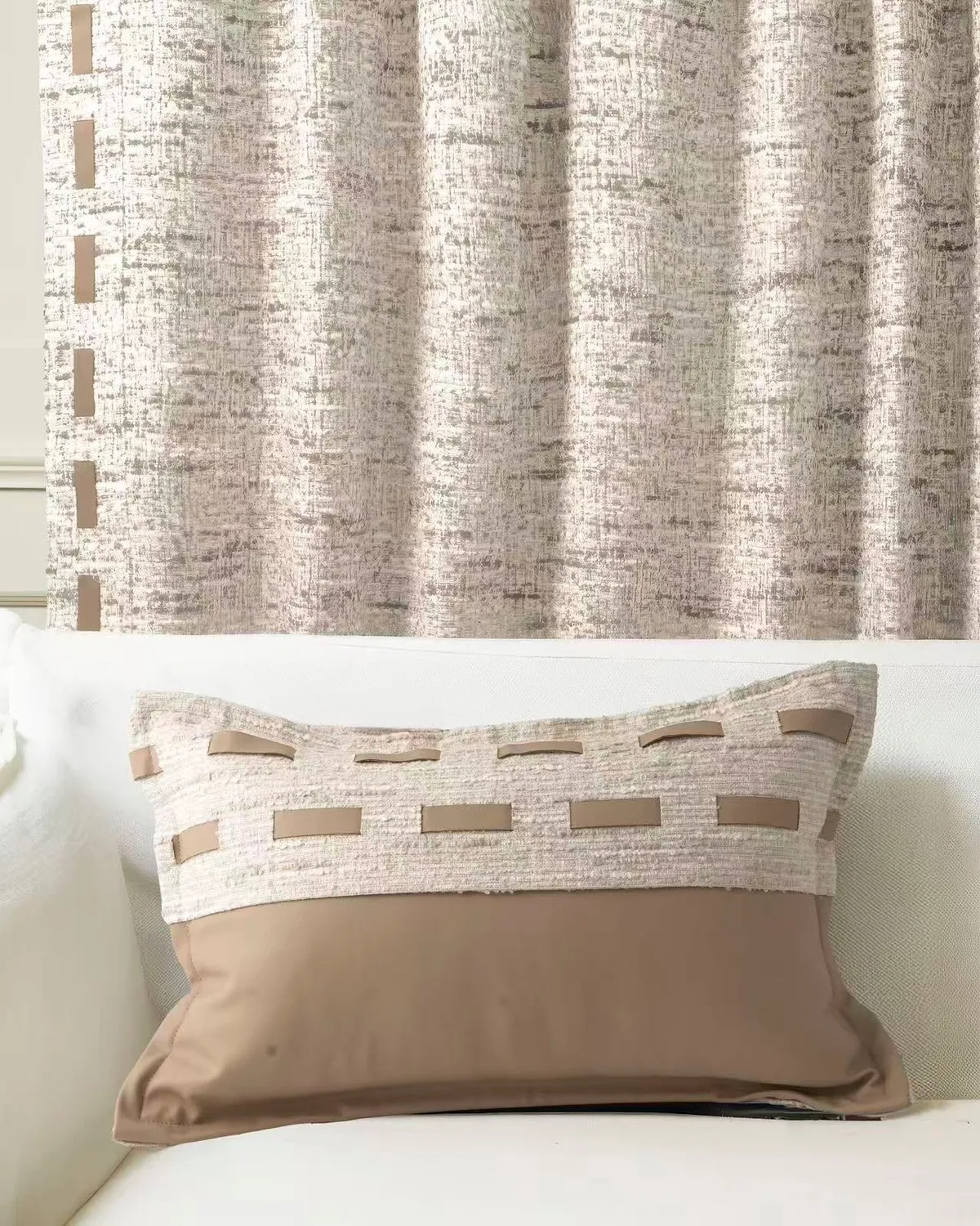 Juliette Textured Leather Lumbar Pillowcase — image 11