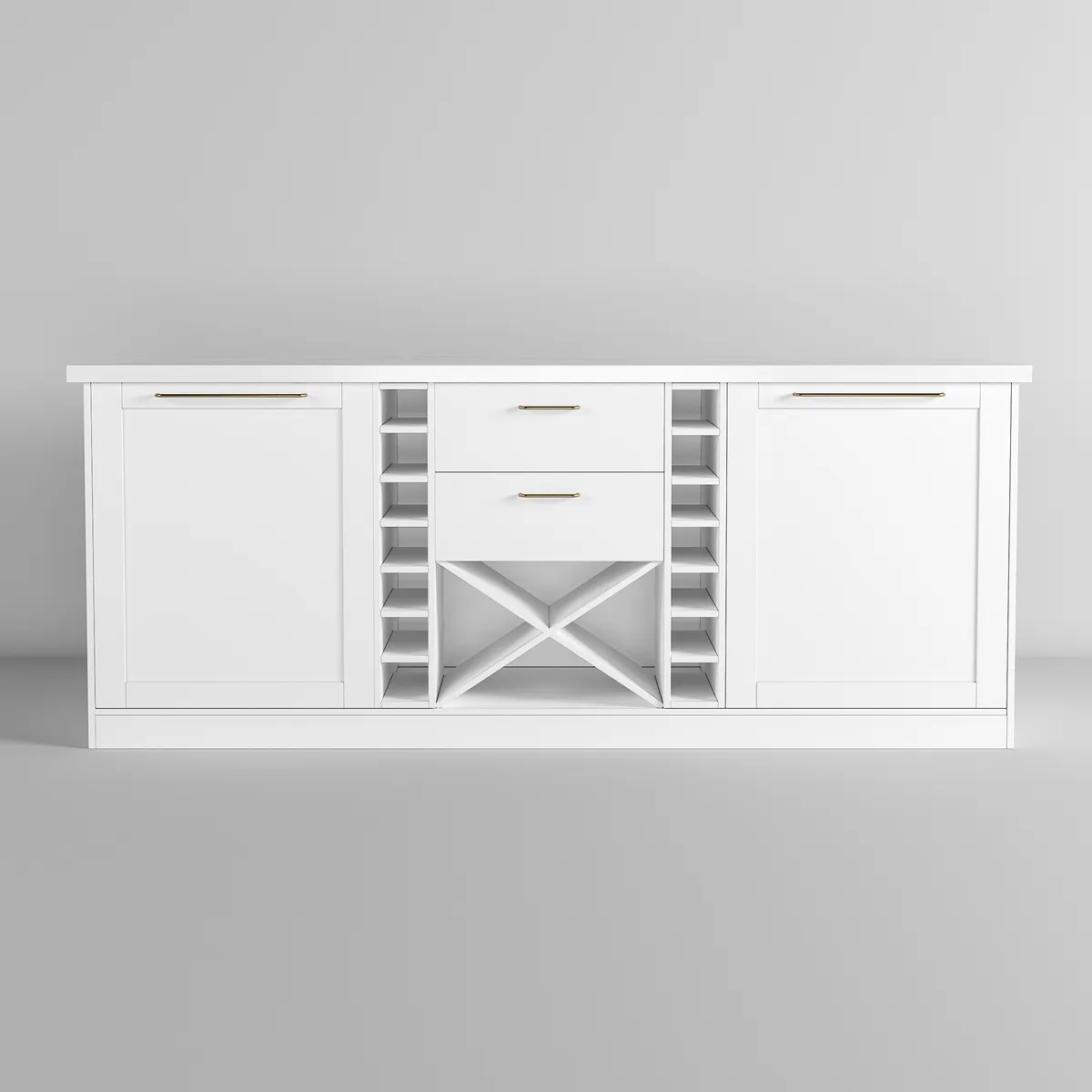 72" Modern Laminate Kitchen lsland Natural & White with Storage — image 28