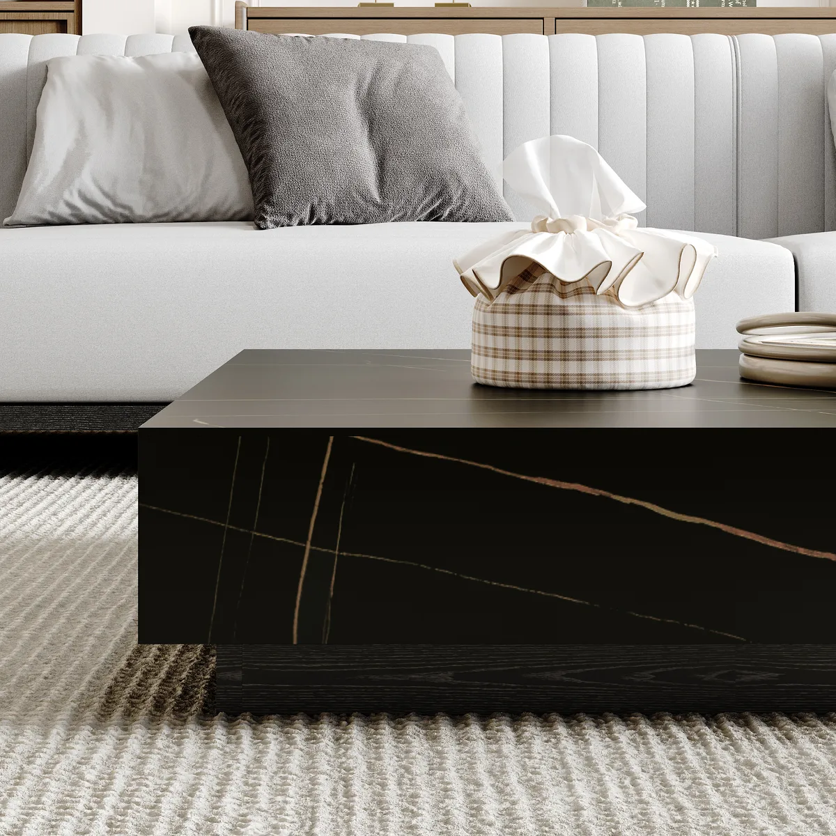 Electric Fireplace Humidifier TV Stand Faux Marble with Remote Control for TVs Up — image 8