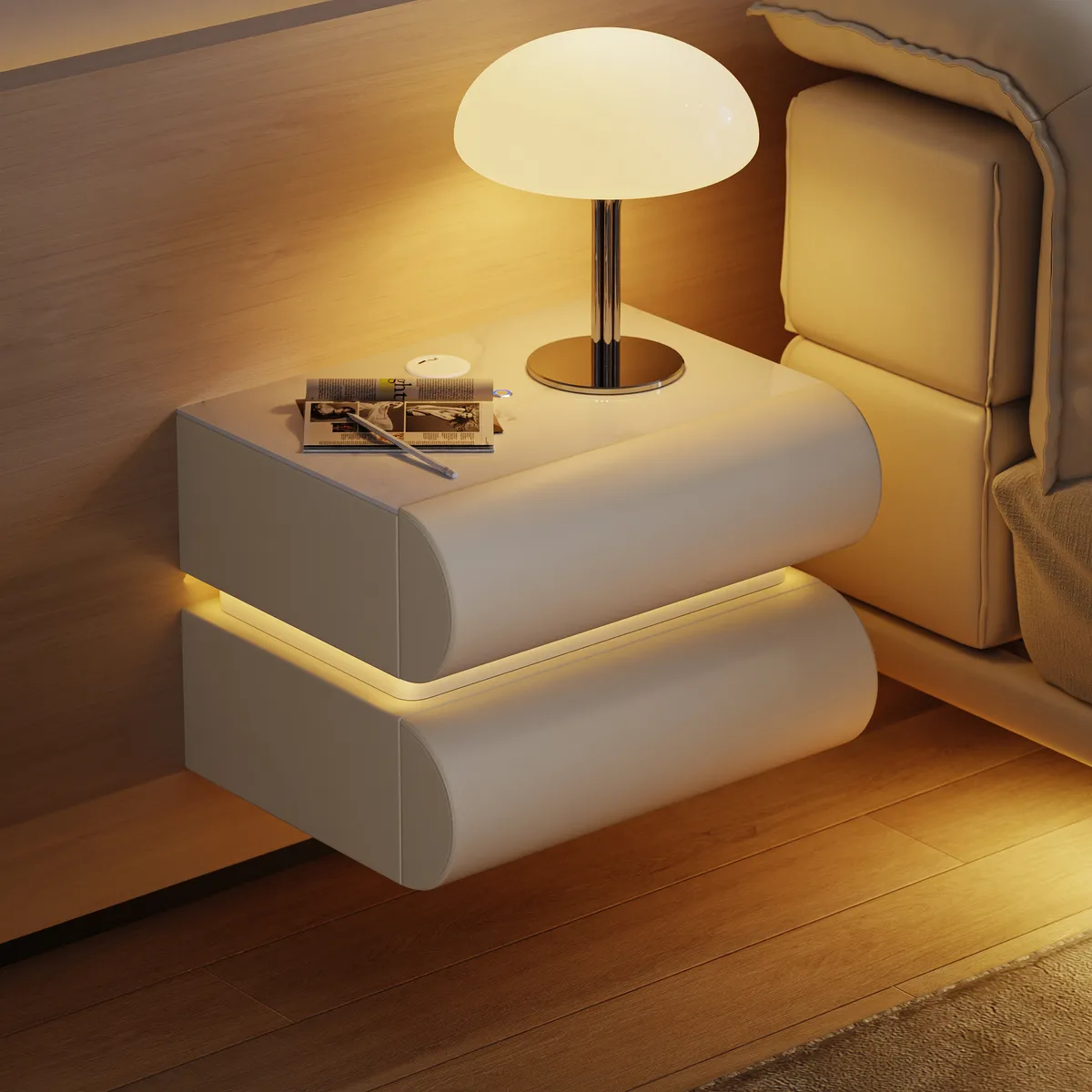 Humply Floating Smart Nightstand 1 Drawer Bedside Table — image 12