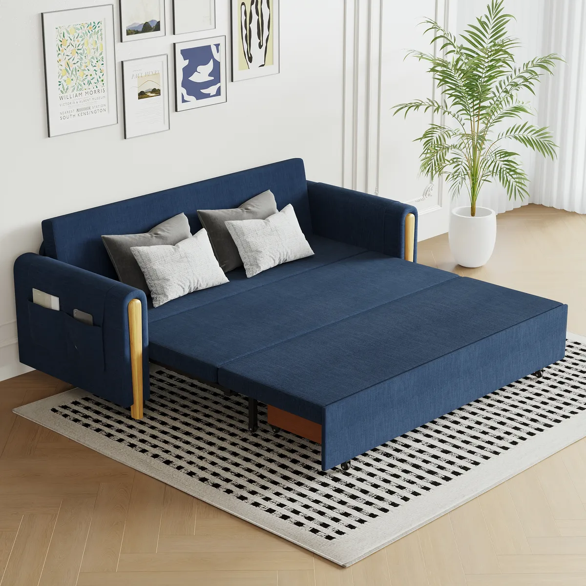 Black Upholstered King Size Daybed with Trundle — image 14