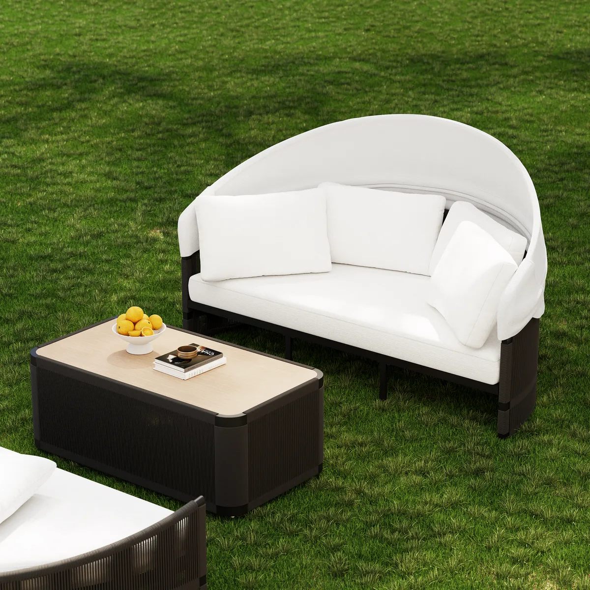 Costra Weatherproof Round Patio Daybed with Adjustable Canopy — image 8