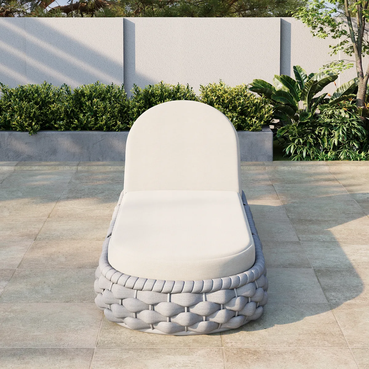 Cocaro Outdoor Aluminum & Rope Weave Adjustable Chaise Lounge — image 23