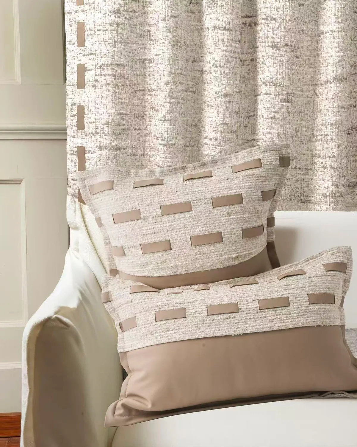 Juliette Textured Leather Lumbar Pillowcase — image 6