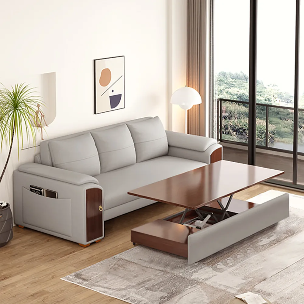 94.5" Pull Out Sofa Bed Convertible Sleeper with Lift-top Coffee Table — image 2