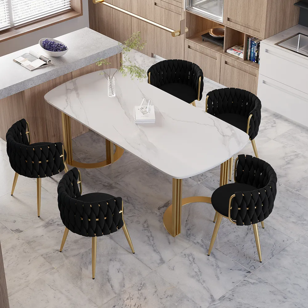 4-Piece Nordic Light Gray Barrel Back Dining Chair Round Accent with Velvet Upholstery — image 5